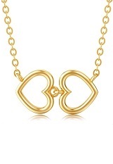 superb little yellow gold interlocking heart baby necklace